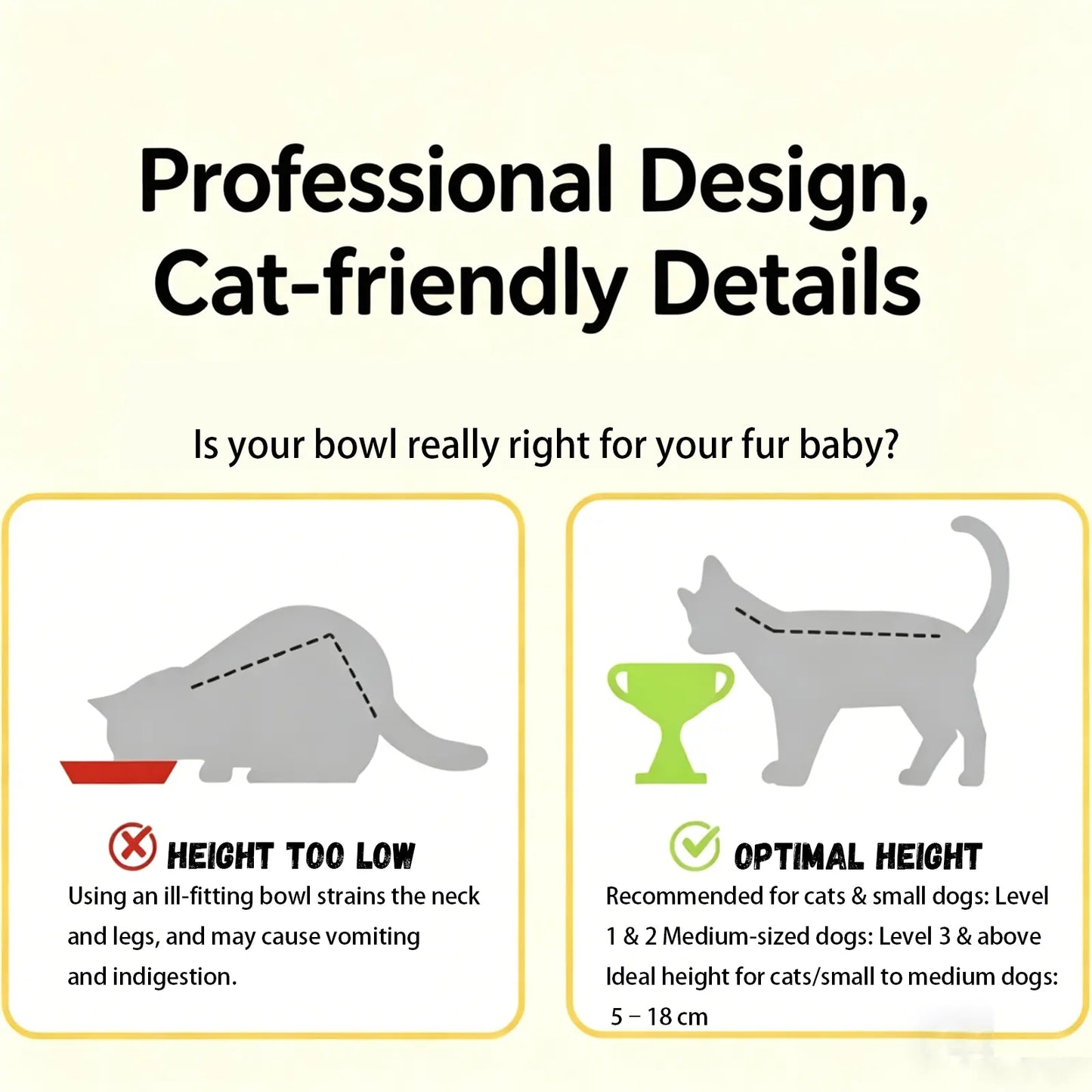 UFORU Adjustable Tilted Ceramic Pet Food Bowl - Trophy Shaped, Neck-Friendly, Anti-Slip Design for Cats and Small to Medium Dogs