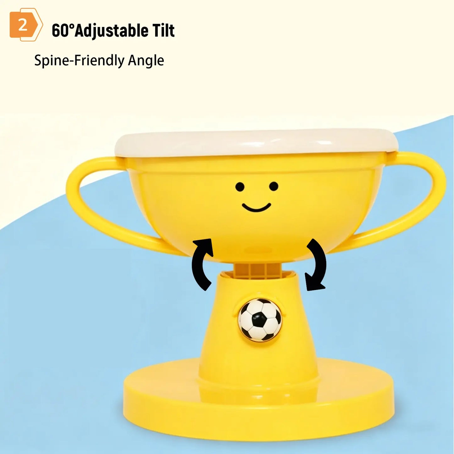 UFORU Adjustable Tilted Ceramic Pet Food Bowl - Trophy Shaped, Neck-Friendly, Anti-Slip Design for Cats and Small to Medium Dogs