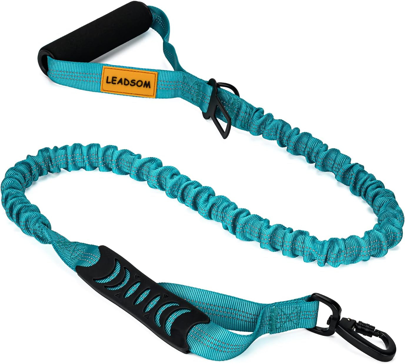6FT Heavy-Duty Elastic Bungee Dog Leash with Shock Absorption, Padded Comfort Handle, and Traffic Control Handle for Medium to Large Dogs - Ideal for Training