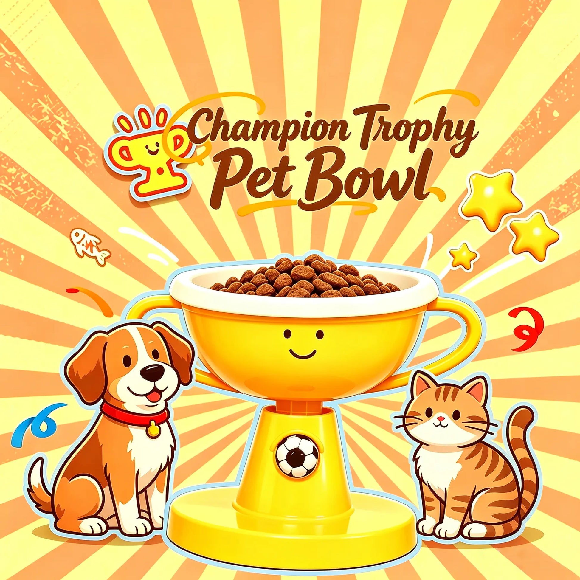 UFORU Adjustable Tilted Ceramic Pet Food Bowl - Trophy Shaped, Neck-Friendly, Anti-Slip Design for Cats and Small to Medium Dogs